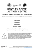 Climbing Permit Training Cover Risk Assessment